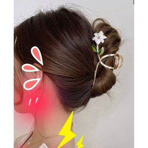 Flower hair clawclip white floral gold Hair band accessory tiara Headwear Bridal